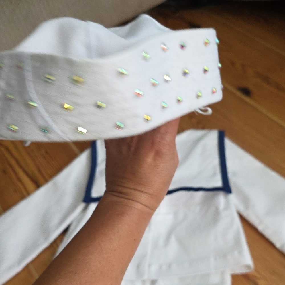Nautical Sailor Costume for Kids - White and Blue - Picture 12 of 14